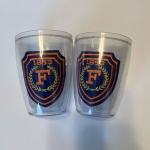 Vintage Set 2 University Of Florida Insulated Tumbler Cups Mugs USA Sheild Patch